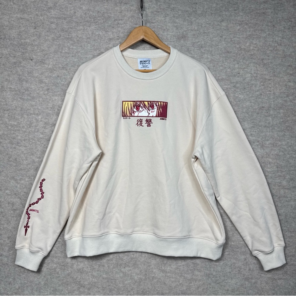 Anime Graphic Cream Crewneck Sweater